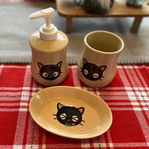 Rare Vintage Sanrio Chococat 3-pc Ceramic Bath Set